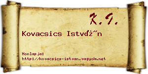 Kovacsics István névjegykártya